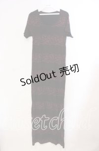 HYSTERIC GLAMOUR / スカル×ドットロングワンピース  ブラック×ピンク O-25-11-27-062-PU-OP-OW-OS