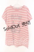 HYSTERIC GLAMOUR / MEOW ! プリント ビッグTシャツ F レッド O-25-11-27-066-PU-TO-OW-ZT456