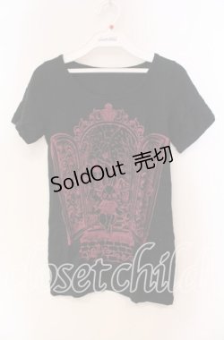 画像1: ALGONQUINS / ラビットptTシャツ F ブラック O-25-11-27-067-AL-TO-OW-OS