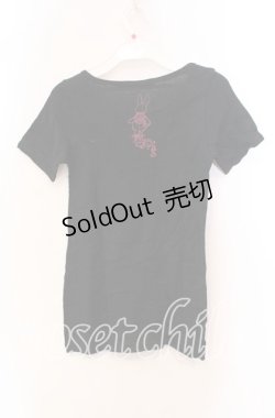 画像2: ALGONQUINS / ラビットptTシャツ F ブラック O-25-11-27-067-AL-TO-OW-OS