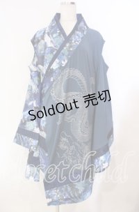 Qutie Frash / 肩あき着物カーデ  ブルー O-25-11-27-069-QU-TO-OW-OS