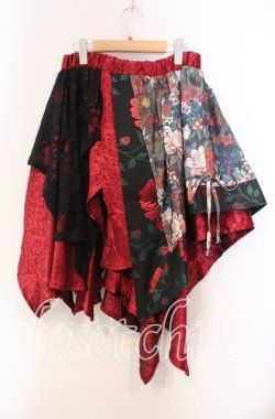 画像4: Qutie Frash / 和柄アシメスカート  レッド O-25-11-27-070-QU-SK-OW-OS
