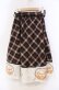画像3: Fi.n.t Cherry / チェック切り替えビスケットプリントスカート  ブラウン O-25-11-27-075-CA-SK-IG-OS (3)