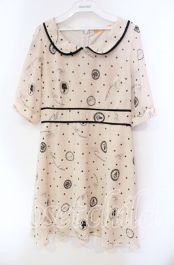 画像1: Fi.n.t / モチーフドットワンピース  薄ピンク×クロ O-25-11-27-076-CA-OP-IG-OS