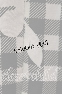 画像3: Fi.n.t / マーガレットギンンガムチェックシフォン半袖ワンピース  クロ×オフ O-25-11-27-077-CA-OP-IG-ZT326