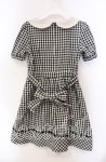 画像3: 【SALE】Fi.n.t / フラワーサークル刺繍ギンガムチェック半袖ワンピース  クロ×アイボリー O-25-11-27-078-CA-OP-IG-ZT332 (3)