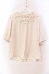 F i.n.t / レースヨーク半袖プルオーバー  オフ O-25-11-27-080-CA-BL-IG-ZT344