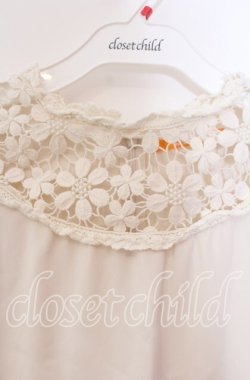 画像2: F i.n.t / レースヨーク半袖プルオーバー  オフ O-25-11-27-080-CA-BL-IG-OS