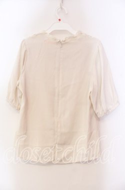 画像3: F i.n.t / レースヨーク半袖プルオーバー  オフ O-25-11-27-080-CA-BL-IG-OS