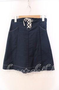Fi.n.t / フロントレースアップミニスカート  ネイビー O-25-11-27-082-CA-SK-IG-ZT359
