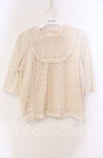 画像1: 【SALE】Fi.n.t / レース半袖トップス  オフ O-25-11-27-083-CA-TO-IG-ZT333 (1)