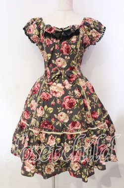 画像1: Dreaming Drop / お花のワンピース  クロ O-25-11-27-007-LO-OP-IG-OS