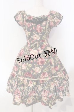 画像1: Dreaming Drop / お花のワンピース  クロ O-25-11-27-007-LO-OP-IG-OS