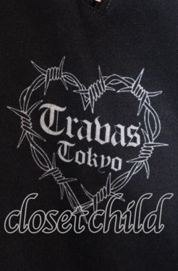 画像2: TRAVAS TOKYO / チェーン付きデザインZIPクマ半袖ジップアップパーカー  ブラック O-25-11-27-088-PU-TO-IG-OS