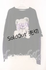 TRAVAS TOKYO / ボーダーレイヤードクマロンT  ブラック×パープル O-25-11-27-089-PU-TO-IG-ZT1211F