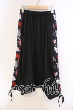 画像1: NieR Clothing / 超軽量夏仕様SARROUEL PANTS【和傘(赤)】 サルエルパンツ  ブラック×レッド O-25-11-27-090-PU-PA-IG-OS