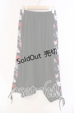 画像1: 【SALE】NieR Clothing / 超軽量夏仕様SARROUEL PANTS【和傘(赤)】 サルエルパンツ  ブラック×レッド O-25-11-27-090-PU-PA-IG-ZT080