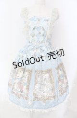 BABY,THE STARS SHINE BRIGHT / Alice In Wonderlandエプロンジャンパースカート  サックス O-25-11-27-010-BA-OP-IG-OS