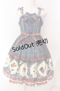 Angelic Pretty / Antique Chocolaterieパールジャンパースカート  ブルー O-25-11-27-011-AP-OP-IG-OS