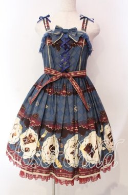 画像1: Angelic Pretty / Antique Chocolaterieパールジャンパースカート  ブルー O-25-11-27-011-AP-OP-IG-OS