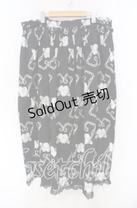 metamorphose / 茨柄スカート  クロ×シロ O-25-11-27-013-ME-SK-IG-OS