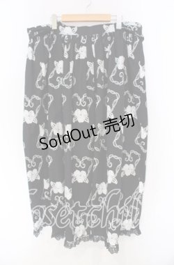 画像1: metamorphose / 茨柄スカート  クロ×シロ O-25-11-27-013-ME-SK-IG-OS