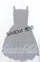 Moi-meme-Moitie / May lilyジャンパースカート 9号 ブラック×ブルー O-25-11-28-047-MO-OP-OW-OS