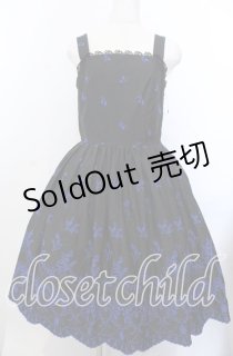 Moi-meme-Moitie / May lilyジャンパースカート 9号 ブラック×ブルー O