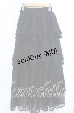 画像1: 【SALE】HARE / シアーMIXティアードスカート  ブラック O-25-11-28-006-PU-SK-IG-ZT453