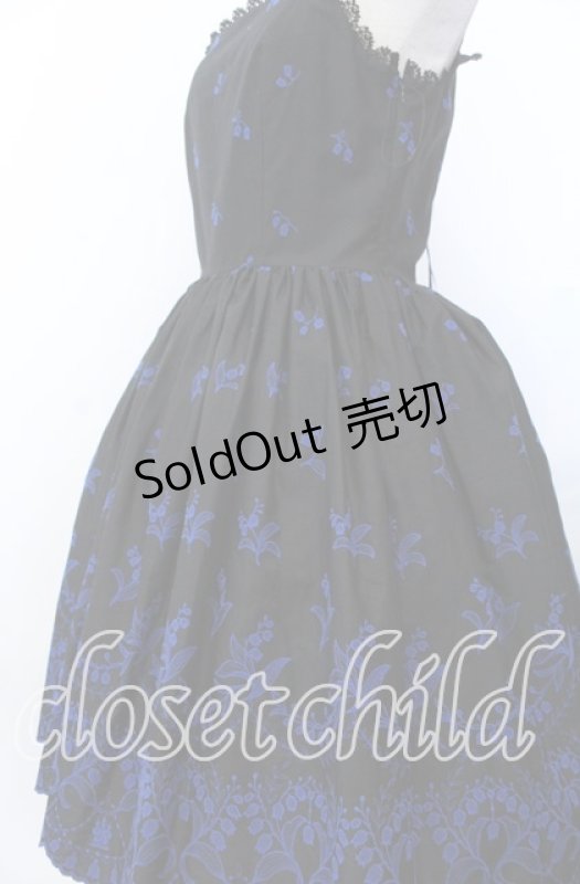 画像2: Moi-meme-Moitie / May lilyジャンパースカート 9号 ブラック×ブルー O-25-11-28-047-MO-OP-OW-OS (2)