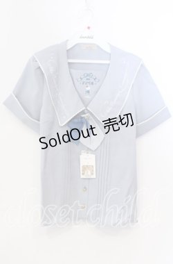 画像1: Amavel / 喫茶アマベルのクリームソーダブラウス F サックス O-25-11-28-054-CA-BL-OW-OS