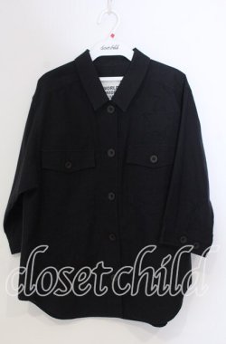 画像1: WORLD WIDE LOVE！(Rydia) / スターワッペン付きシャツ 1 ブラック O-25-11-28-059-PU-BL-OW-OS