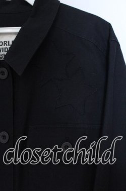 画像2: WORLD WIDE LOVE！(Rydia) / スターワッペン付きシャツ 1 ブラック O-25-11-28-059-PU-BL-OW-OS
