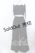 【SALE】HARE / 2Pビスチェ＊ワイドフレアパンツSETUP  ブラック O-25-11-28-008-PU-OP-IG-ZT476