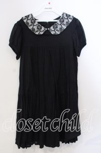 Jane Marple / レースカラーのコットンワンピース M クロ O-25-11-28-067-JM-OP-OW-ZT023