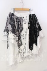 Qutie Frash / 和柄アシメスカート  シロ O-25-11-28-068-QU-SK-OW-OS