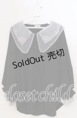 axes femme POETIQUE / 刺繍ビッグ襟ボリューム袖ブラウス M クロ O-25-11-28-070-AX-BL-OW-OS