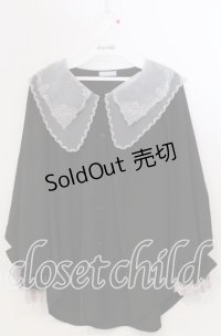 axes femme POETIQUE / 刺繍ビッグ襟ボリューム袖ブラウス M クロ O-25-11-28-070-AX-BL-OW-OS