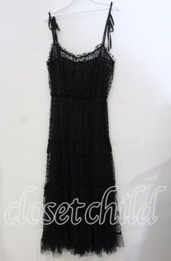 画像1: axes femme / ハートチュールティアードワンピース F クロ O-25-11-28-073-AX-OP-OW-ZT1130R