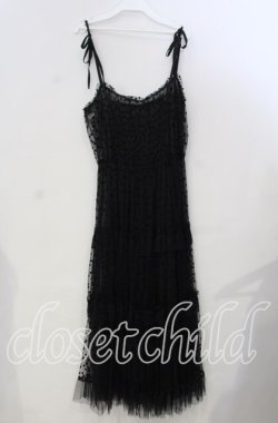 画像2: axes femme / ハートチュールティアードワンピース F クロ O-25-11-28-073-AX-OP-OW-ZT1130R