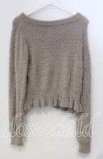 画像2: 【SALE】axes femme / ローズ刺繍フェザーニット F ブラウン系 O-25-11-28-074-AX-TO-OW-ZT020 (2)