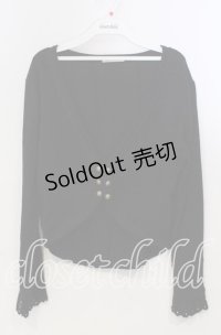 axes femme / ボタン配色カーディガン M クロ O-25-11-28-080-AX-TO-OW-OS