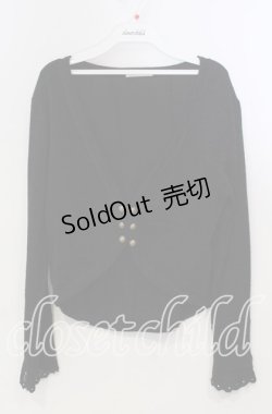 画像1: axes femme / ボタン配色カーディガン M クロ O-25-11-28-080-AX-TO-OW-OS