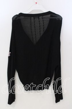 画像2: axes femme / モチーフレースショートカーデ M クロ O-25-11-28-082-AX-TO-OW-OS