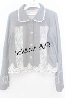 画像1: axes femme / レース配色ストレッチデニムジャケット  インディゴ系 O-25-11-28-010-AX-JA-IG-OS