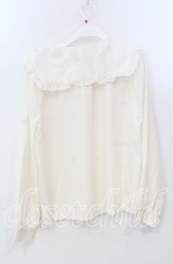 画像2: axes femme / パンジー刺繍BIG襟ブラウス M キナリ O-25-11-28-084-AX-BL-OW-OS