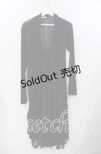 axes femme / ジレ重ね着風ロングカーデ M クロ O-25-11-28-085-AX-OP-OW-ZT1130R