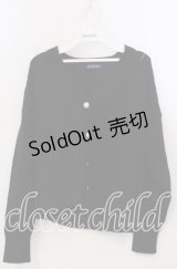 axes femme / アーガイルVネックカーディガン  クロ O-25-11-28-086-AX-TO-OW-ZT010