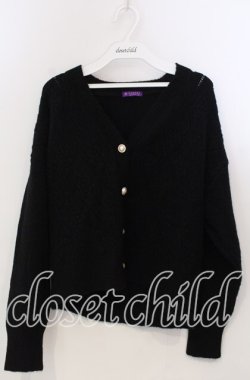 画像1: axes femme / アーガイルVネックカーディガン  クロ O-25-11-28-086-AX-TO-OW-OS