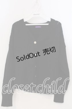 画像1: axes femme / アーガイルVネックカーディガン  クロ O-25-11-28-086-AX-TO-OW-ZT010